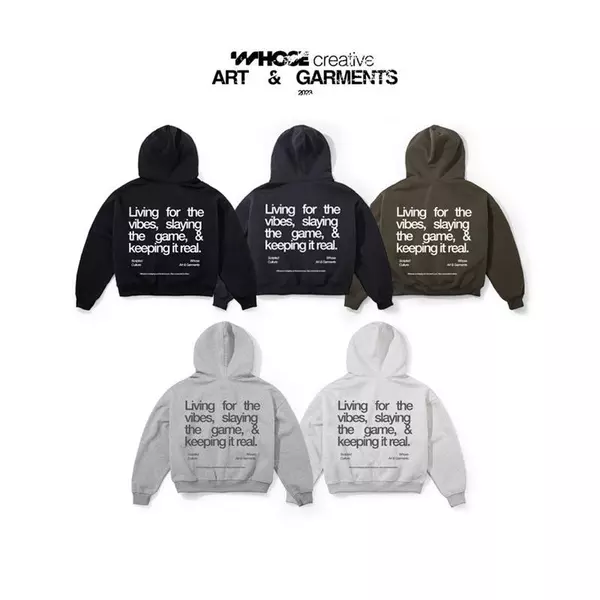LIVING HOODIE ZIP (Có túi trong) - Dây kéo nhựa/hình in nổi Whose Studio