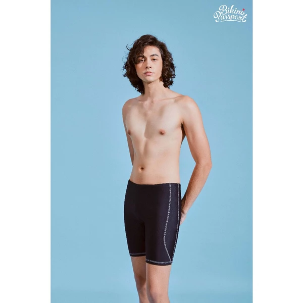 Đồ bơi, quần bơi nam kiểu dáng lửng cao cấp BIKINI PASSPORT - màu Đen - BS1006_BL