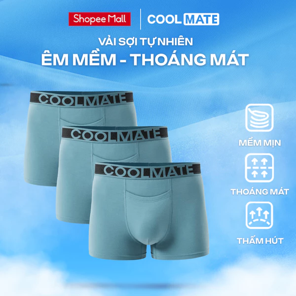Combo 3 Quần Lót Trunks khe moi Lenzing Modal vải êm mềm mịn Coolmate
