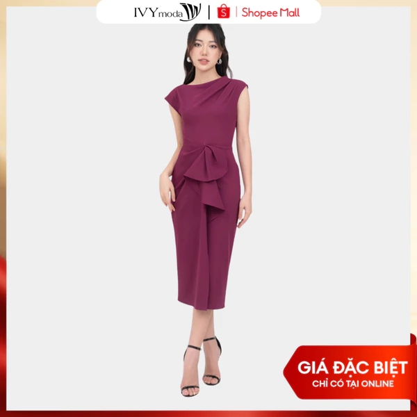Đầm 2 lớp cổ cách điệu nữ IVY moda MS 48M8332