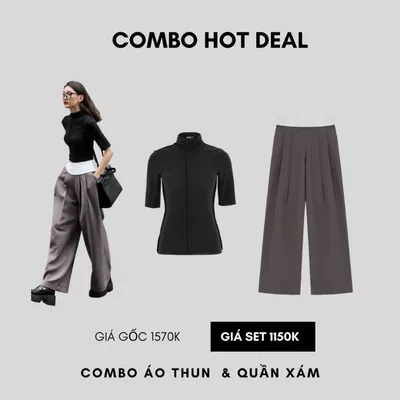 COCO SIN - Áo Thun Đen Kiểu Tay Lỡ