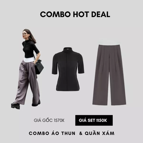 COCO SIN - Áo Thun Đen Kiểu Tay Lỡ