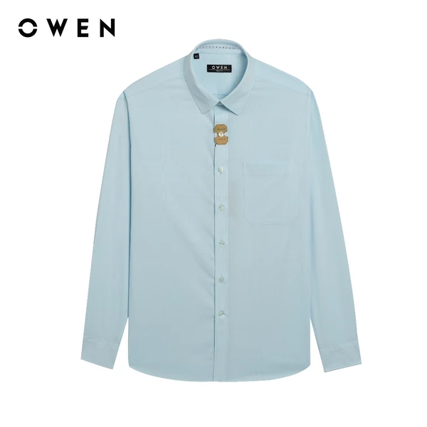Owen - Áo sơ mi dài tay Regular Fit AR250029DT màu Xanh nhạt chất liệu Bamboo spandex