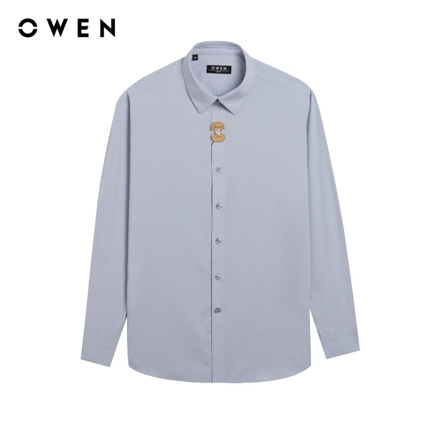 Owen - Áo sơ mi dài tay Slim Fit AS250023D màu Tím chất liệu Bamboo spandex