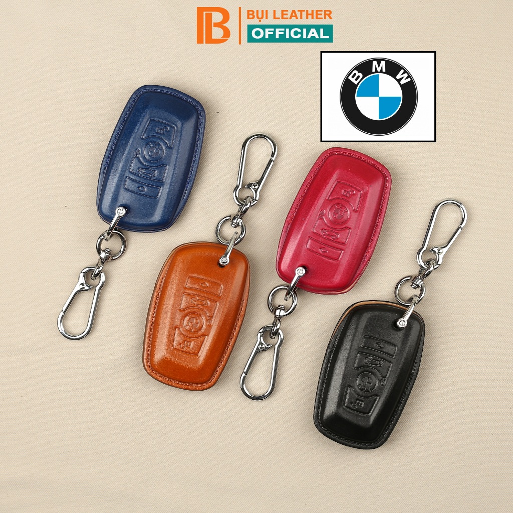 Bao da chìa khóa BMW series 3 5 7 X GT...bao khóa handmade khâu tay thủ công ép phom-da bò Pullup-Bụi leather