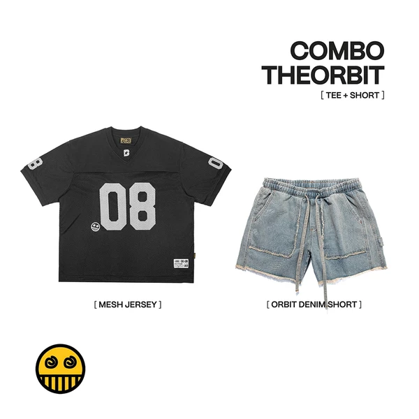 COMBO ORBIT Áo Thể thao Mesh Jersey + ORBIT Denim Short - Local Brand Chính Hãng