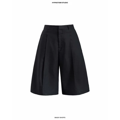 HYPNOTISM | BAGGY SHORTS - Quần lửng xếp ly sườn ống rộng xoè nhẹ phong cách streetwear cá tính