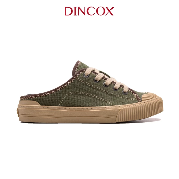 Giày Sục Đạp Gót Mules Vải Sneaker Unisex E10 Matcha DINCOX Tăng Chiều Cao 4cm