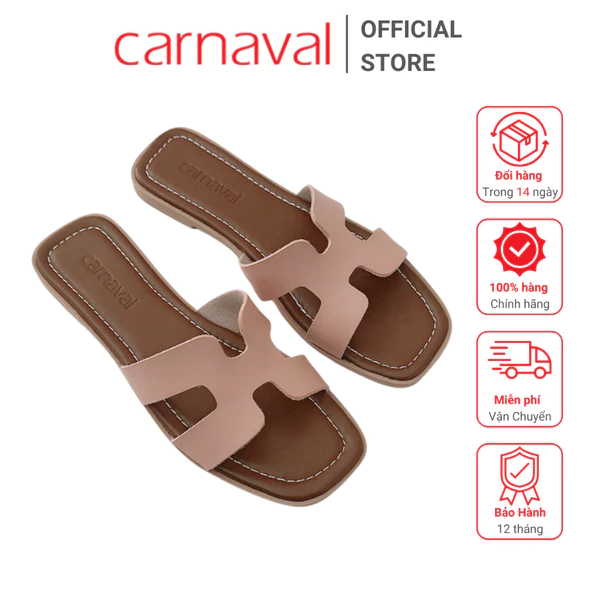 Dép Quai Ngang Chữ H Carnaval Nữ Thời Trang Đế Bệt - Kiểu Dáng Hiện Đại, Phong Cách -VS57