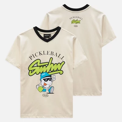 Áo Thun Nam Pickleball Black Neck, Chất Vải Cotton Thoải Mái, AT0242,SOME HOW STORE