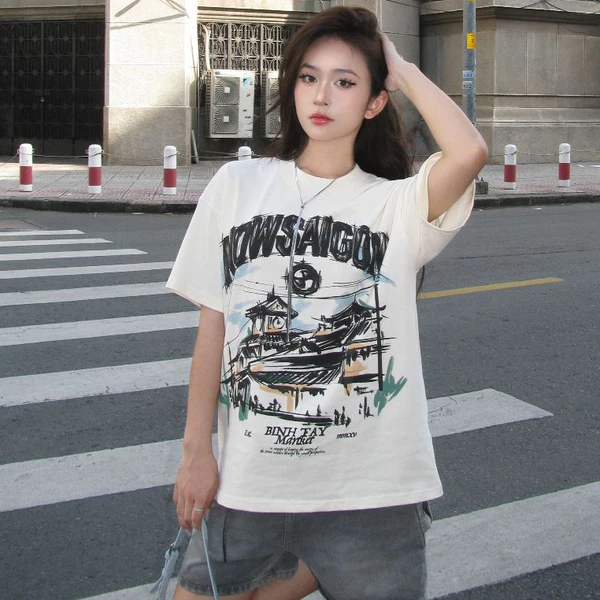 Áo phông NOWSAIGON Binh Tay Market Tee - Kem - Local Brand Chính Hãng