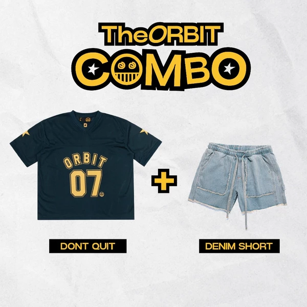 COMBO ORBIT Áo Thể thao JERSEY DONT QUIT + ORBIT Denim Short- Local Brand Chính Hãng