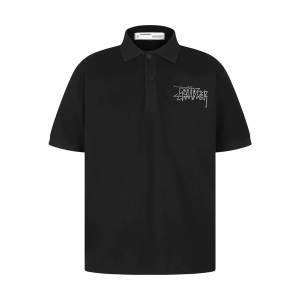 ÁO POLO ‘ REMINDER STARLIGHT ‘ MÀU ĐEN 100% COTTON SẢN PHẨM CHÍNH HÃNG