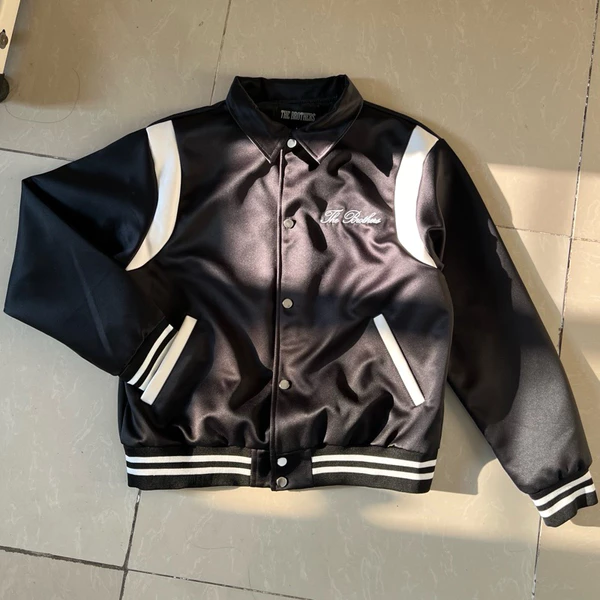 Áo khoác varsity jacket phối da THE BROTHERS form boxy