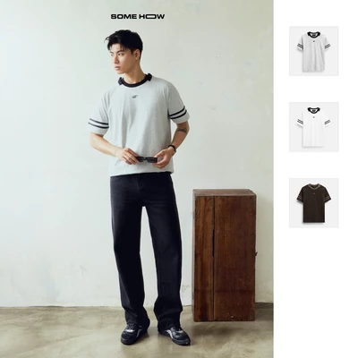 Áo Thun Regular Collorline Mix, Chất Vải Cotton blend Thoải Mái, AT0272, SOME HOW STORE