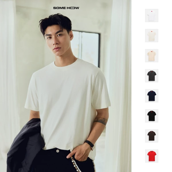 Áo Thun Nam Regular Colors Red Label, Chất Vải Cotton 4 chiều Thoải Mái,AT0285, SOME HOW STORE