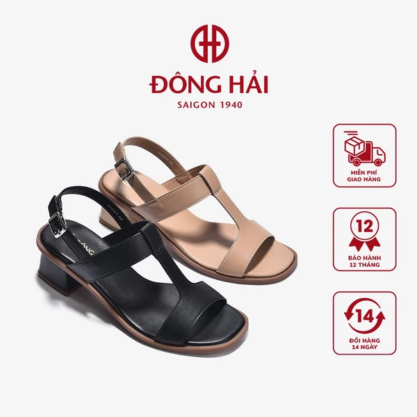 Giày Sandal Cao Gót Đông Hải Quai T-Strap Trơn - S32E7