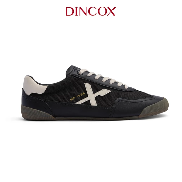 Giày Nam Sneaker Dincox DC47 BLACK/BEIGE Micro Suede Kết Hợp Canvas Shoes Đế Bằng, Bền Và Nhẹ Hơn