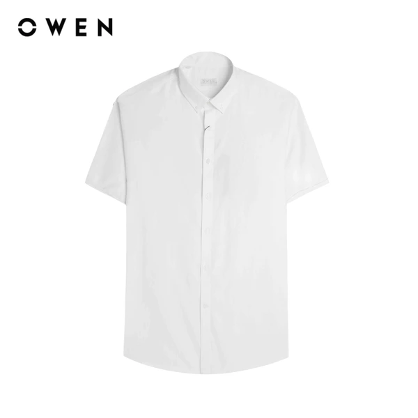 Owen - Áo sơ mi ngắn tay J-Form AJ250005N màu Trắng chất liệu Oxford