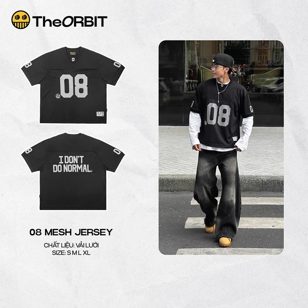 Áo phông Mesh Jersey Nam Nữ - 08 The ORBIT áo đẹp tay lỡ cổ tròn vải mesh cao cấp áo thun
