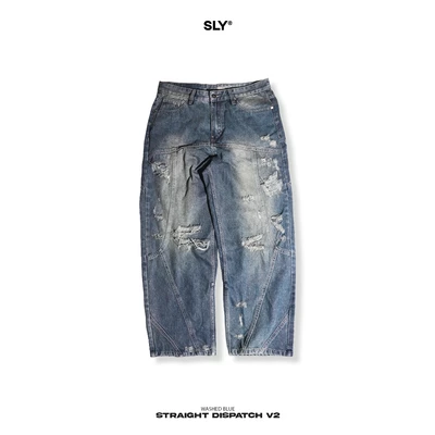 Quần Jeans Straight SLY Dispatch Washed Grey