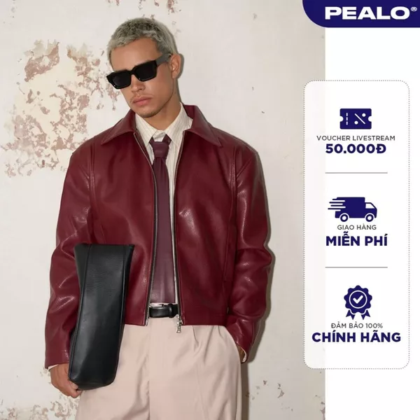 Áo khoác da khoá zip YKK PEALO chất liệu da form crop - Bassline Jacket SPT4
