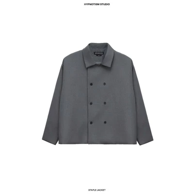 HYPNOTISM | "STAPLE JACKET" - Áo Khoác Blazer Tối Giản 2 Hàng Nút, Form Boxy, Kaki Cotton Cao Cấp