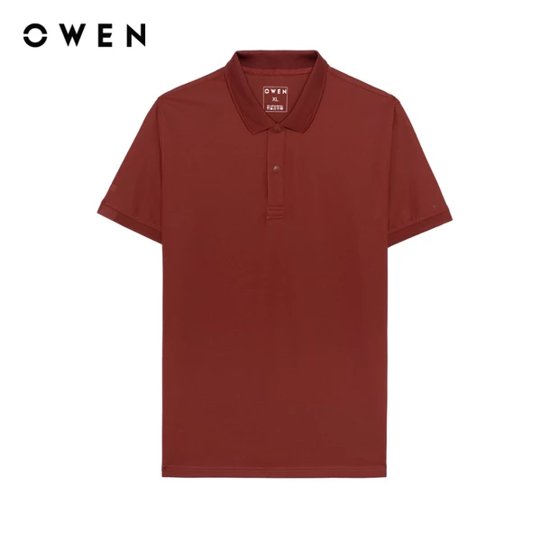 Owen - Áo polo Body Fit APV257001 màu Nâu đậm chất liệu Nylon spandex