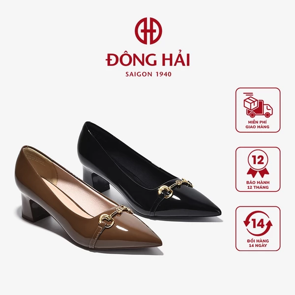 Giày Cao Gót Đông Hải Da Bóng Khóa Cách Điệu - G81U4