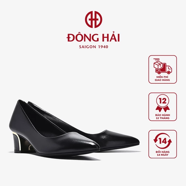 Giày Cao Gót Đông Hải Gót Vuông Mạ Ánh Kim - G5906