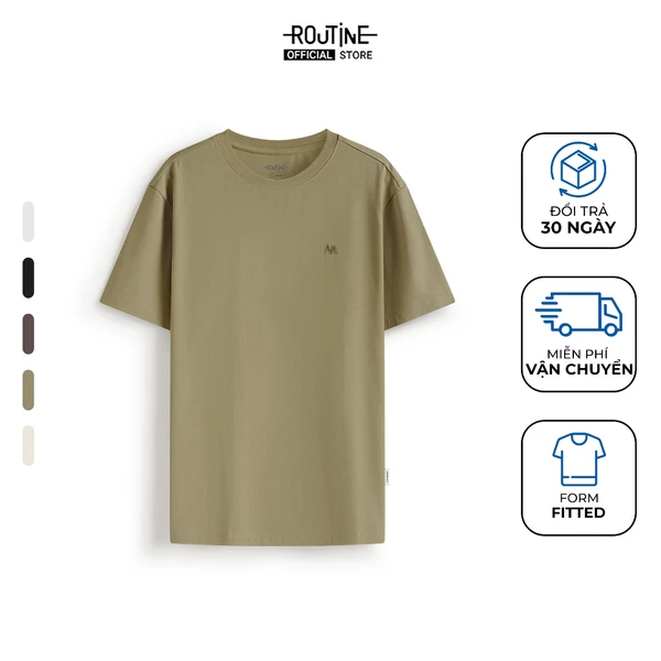 Áo Thun Tay Ngắn Hoạ Tiết Thêu Co Giãn Form Fitted - Routine 10F25TSS100