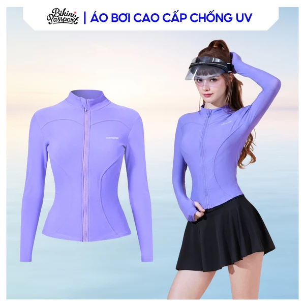 Áo bơi kín nữ tay dài có khoá chống UV đi du lịch - Bikini Passport - BS525_XT