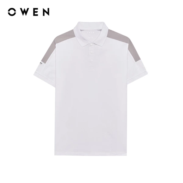 Owen - Áo polo Bodyfit APV257136 màu Trắng chất liệu CVC Spandex