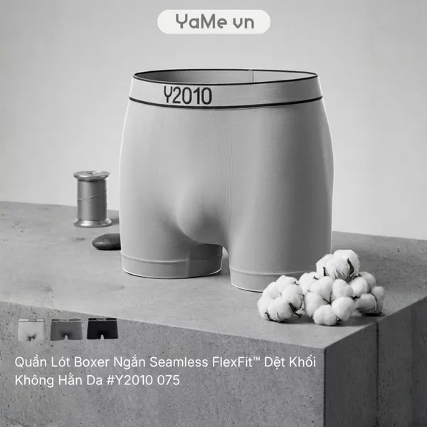 Quần Lót Boxer Ngắn Nam Seamless FlexFit™ Dệt Khối Không Hằn Da #Y2010 075 19850 |YaMe|