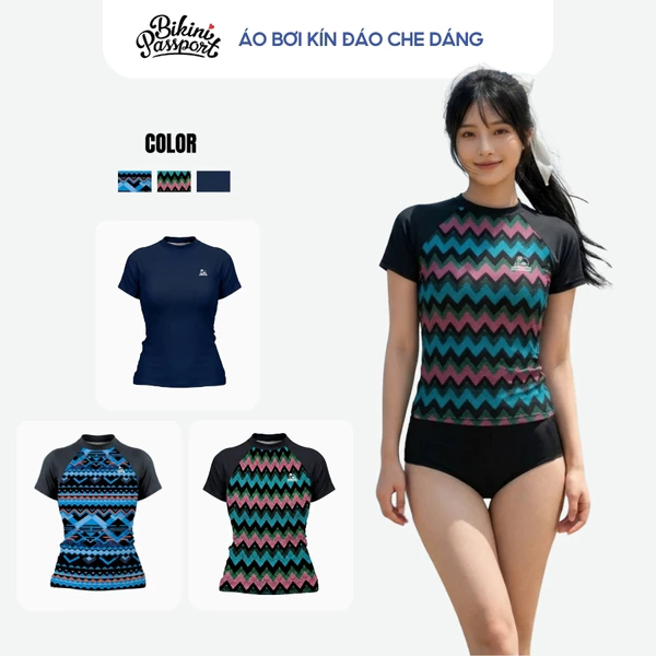 Áo bơi kín nữ che dáng năng động đi biển - Bikini Passport - BSV270_X