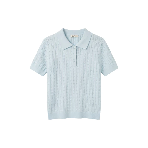 TUBYCATU Áo Polo Dệt Kim Basic Tee Phong Cách Tối Giản Sang Trọng Thanh Lịch