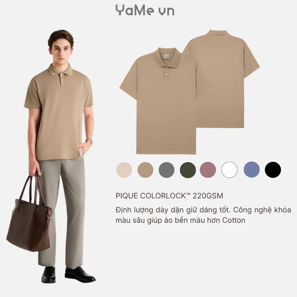 Áo Polo cho người lười ủi, vải cá sấu, phom vừa F3 - Non Branded 003 23742 |YaMe|