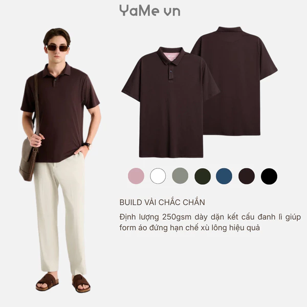 Áo Polo cho người lười ủi, vải cá sấu, phom vừa F3 - Non Branded 056 24650 |YaMe|