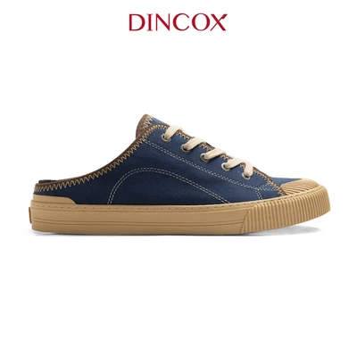 Giày Sục Đạp Gót Mules Vải Sneaker Unisex Tăng Chiều Cao 4cm DINCOX E10 Dark Navy
