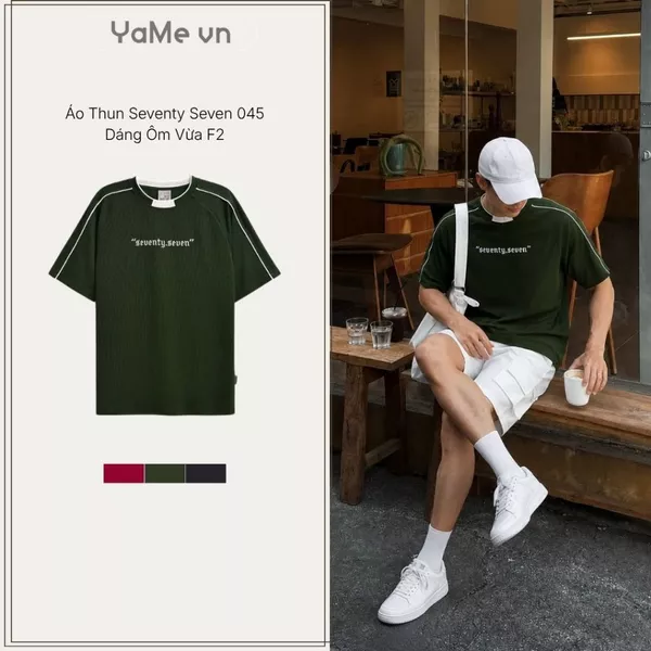 Áo thun viền khác màu, phom vừa F3 - Seventy Seven 045 23546 |YaMe|
