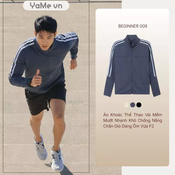 Áo khoác thun phối màu, vải nhẹ, phom ôm vừa F2 - Beginner 009 23174 |YaMe|