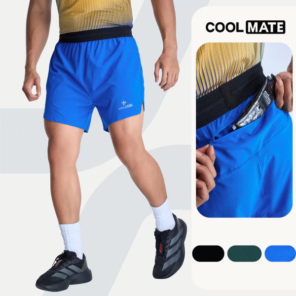 Quần shorts nam thể thao chạy bộ CoolFast 5inch không đường may giảm ma sát Coolmate