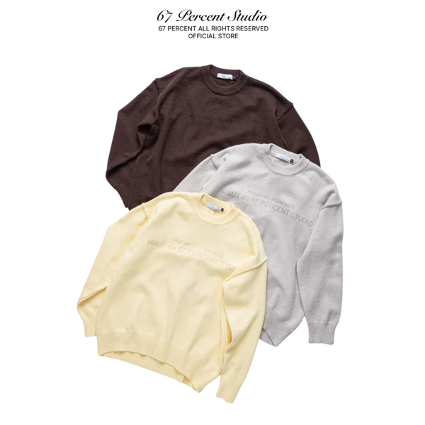 Áo Len Dài Tay In Chữ 4 Màu 67PERCENT / 67% - AUTUMNE SWEATER