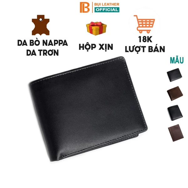 Ví nam da bò Nappa cao cấp V101-Bụi Leather
