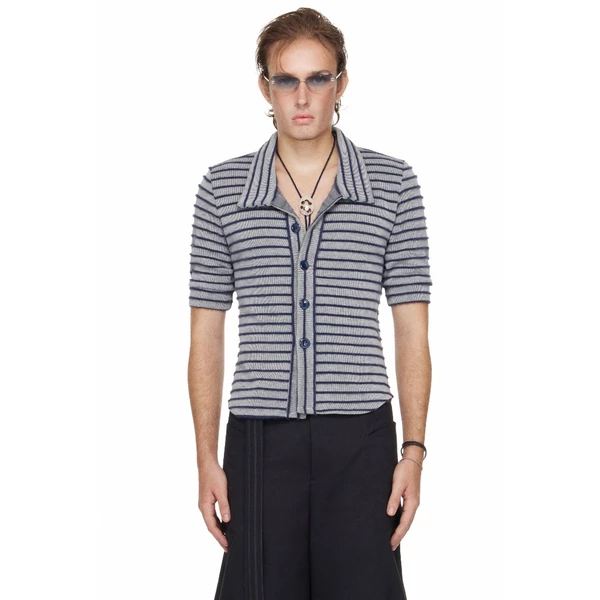 Áo Sơ Mi Nam Dáng Ôm Tay Lửng Kẻ Sọc Màu Xanh - BEUTER® MS SLIM-FIT STRIPED MID-SLEEVE SHIRT - BLUE
