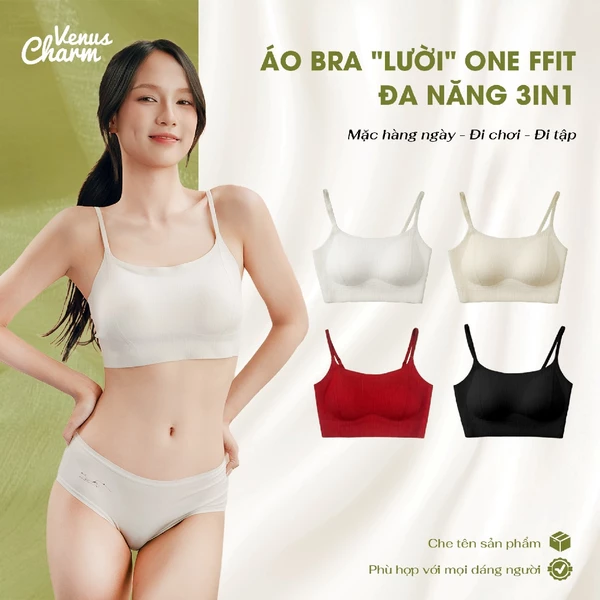 Áo Ngực Nữ Không Gọng Nâng Ngực, Đệm Mỏng 2cm Nâng V1 Tự Nhiên, Áo Lót Lười OneFit Không Móc Cài Venus Charm 0716