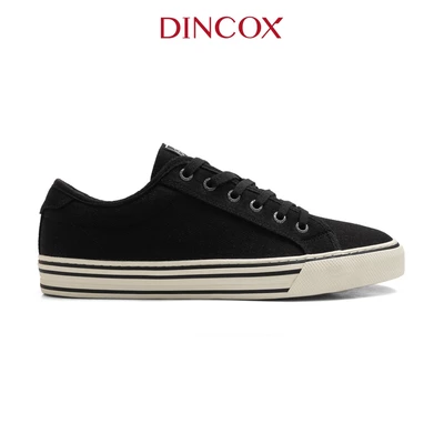 Giày Sneaker Nam Nữ Cổ Thấp Canvas DINCOX E12 BLACK LINE - Giày Vải Unisex Thời Trang Basic
