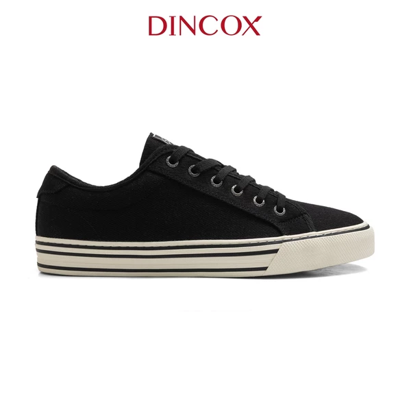 Giày Sneaker Nam Nữ Cổ Thấp Canvas DINCOX E12 BLACK LINE - Giày Vải Unisex Thời Trang Basic