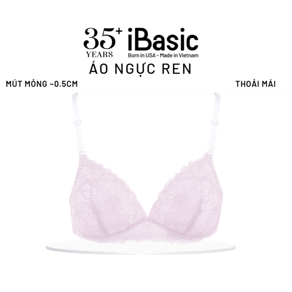 Áo ngực không gọng iBasic mút mỏng phối ren BRAY049
