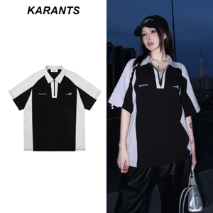 Karants Áo Polo Oversize Vải Cotton Cá Sấu Phối Khoá Kéo SuperStar Nam Nữ Unisex - KR52
